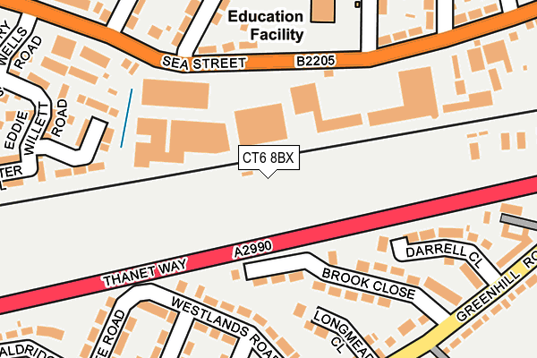 CT6 8BX map - OS OpenMap – Local (Ordnance Survey) CT6 8BX map - OS OpenMap – Local (Ordnance Survey)