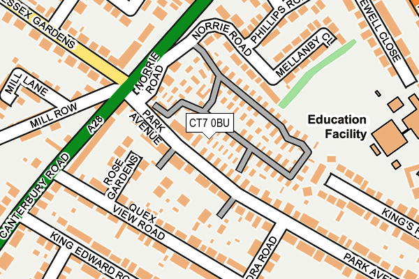 CT7 0BU map - OS OpenMap – Local (Ordnance Survey)