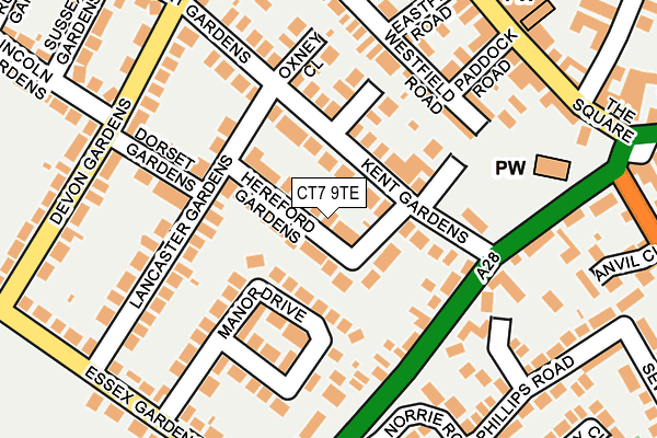 CT7 9TE map - OS OpenMap – Local (Ordnance Survey) CT7 9TE map - OS OpenMap – Local (Ordnance Survey)