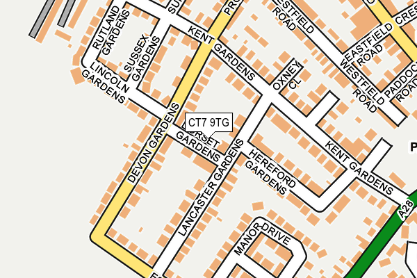 CT7 9TG map - OS OpenMap – Local (Ordnance Survey) CT7 9TG map - OS OpenMap – Local (Ordnance Survey)