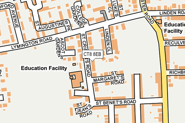 CT8 8EB map - OS OpenMap – Local (Ordnance Survey) CT8 8EB map - OS OpenMap – Local (Ordnance Survey)