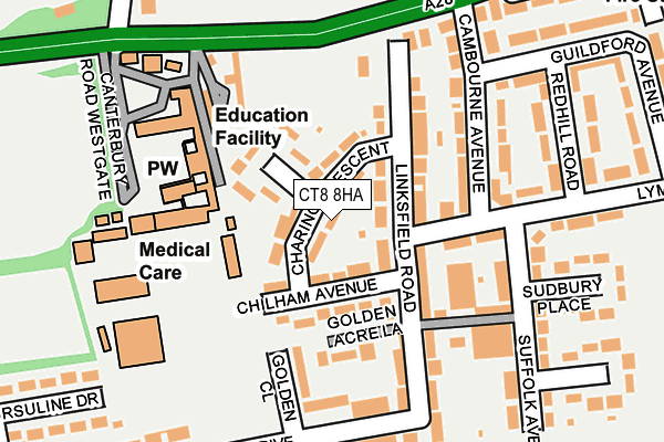 CT8 8HA map - OS OpenMap – Local (Ordnance Survey) CT8 8HA map - OS OpenMap – Local (Ordnance Survey)