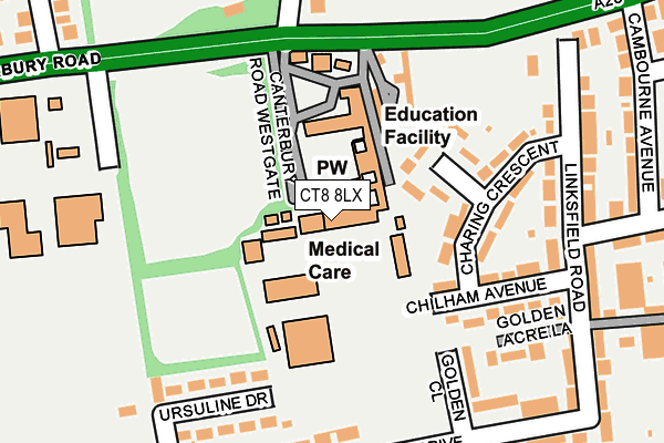 CT8 8LX map - OS OpenMap – Local (Ordnance Survey) CT8 8LX map - OS OpenMap – Local (Ordnance Survey)