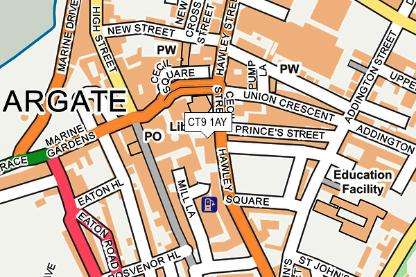CT9 1AY map - OS OpenMap – Local (Ordnance Survey) CT9 1AY map - OS OpenMap – Local (Ordnance Survey)
