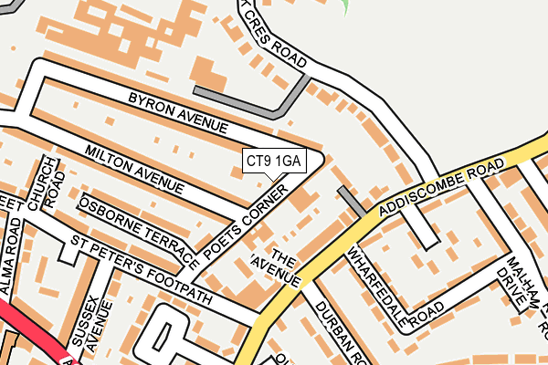 CT9 1GA map - OS OpenMap – Local (Ordnance Survey) CT9 1GA map - OS OpenMap – Local (Ordnance Survey)