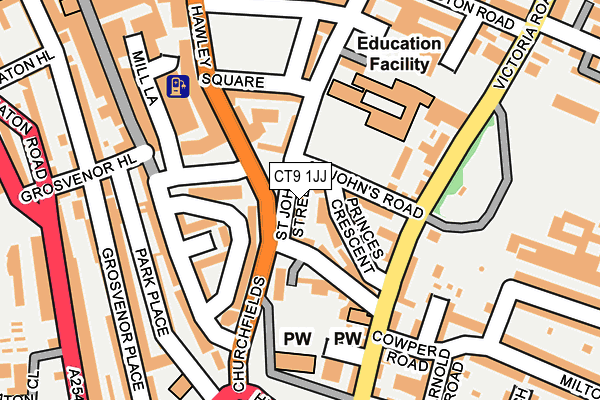CT9 1JJ map - OS OpenMap – Local (Ordnance Survey) CT9 1JJ map - OS OpenMap – Local (Ordnance Survey)
