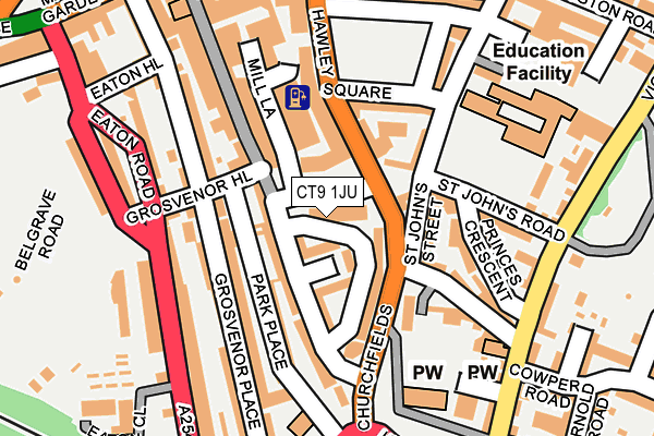 CT9 1JU map - OS OpenMap – Local (Ordnance Survey) CT9 1JU map - OS OpenMap – Local (Ordnance Survey)