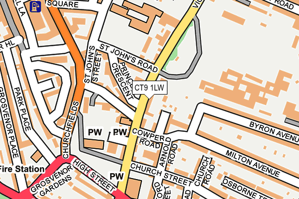 CT9 1LW map - OS OpenMap – Local (Ordnance Survey) CT9 1LW map - OS OpenMap – Local (Ordnance Survey)