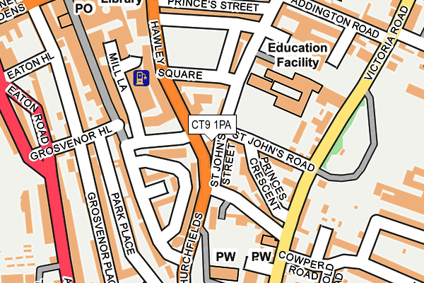 CT9 1PA map - OS OpenMap – Local (Ordnance Survey) CT9 1PA map - OS OpenMap – Local (Ordnance Survey)