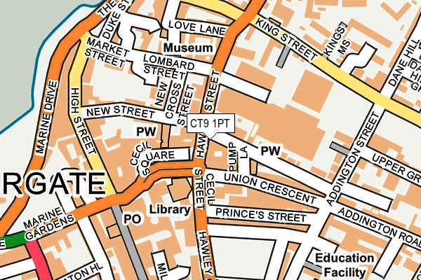 CT9 1PT map - OS OpenMap – Local (Ordnance Survey) CT9 1PT map - OS OpenMap – Local (Ordnance Survey)