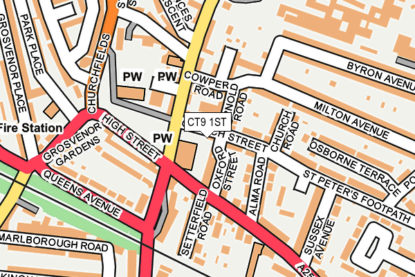 CT9 1ST map - OS OpenMap – Local (Ordnance Survey) CT9 1ST map - OS OpenMap – Local (Ordnance Survey)