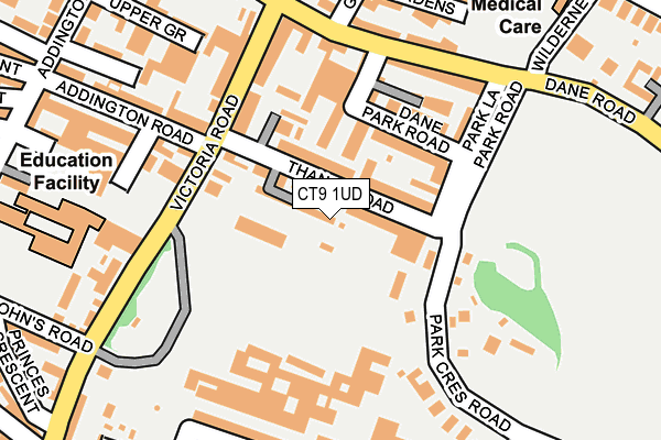 CT9 1UD map - OS OpenMap – Local (Ordnance Survey) CT9 1UD map - OS OpenMap – Local (Ordnance Survey)