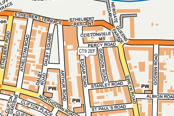 CT9 2EF map - OS OpenMap – Local (Ordnance Survey) CT9 2EF map - OS OpenMap – Local (Ordnance Survey)