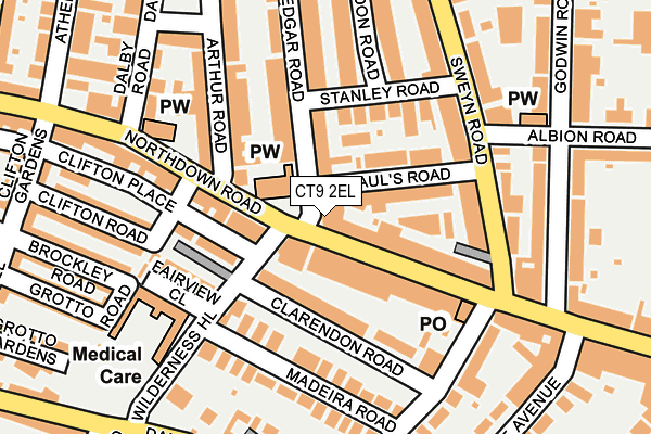 CT9 2EL map - OS OpenMap – Local (Ordnance Survey) CT9 2EL map - OS OpenMap – Local (Ordnance Survey)
