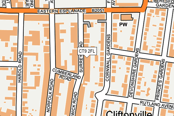 CT9 2FL map - OS OpenMap – Local (Ordnance Survey) CT9 2FL map - OS OpenMap – Local (Ordnance Survey)
