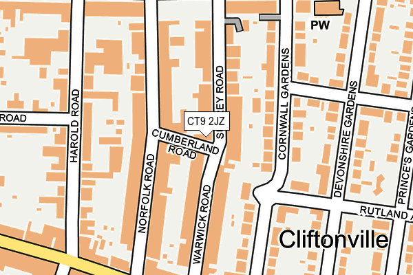 CT9 2JZ map - OS OpenMap – Local (Ordnance Survey) CT9 2JZ map - OS OpenMap – Local (Ordnance Survey)