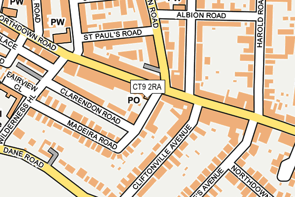 CT9 2RA map - OS OpenMap – Local (Ordnance Survey) CT9 2RA map - OS OpenMap – Local (Ordnance Survey)