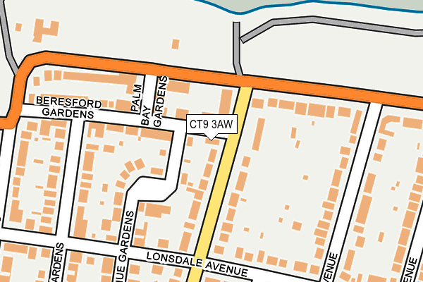 CT9 3AW map - OS OpenMap – Local (Ordnance Survey) CT9 3AW map - OS OpenMap – Local (Ordnance Survey)