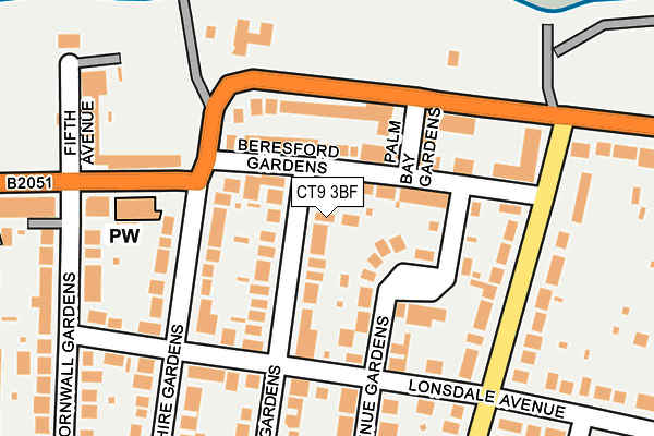 CT9 3BF map - OS OpenMap – Local (Ordnance Survey) CT9 3BF map - OS OpenMap – Local (Ordnance Survey)