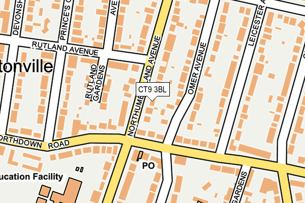 CT9 3BL map - OS OpenMap – Local (Ordnance Survey) CT9 3BL map - OS OpenMap – Local (Ordnance Survey)