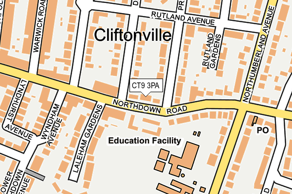 CT9 3PA map - OS OpenMap – Local (Ordnance Survey) CT9 3PA map - OS OpenMap – Local (Ordnance Survey)