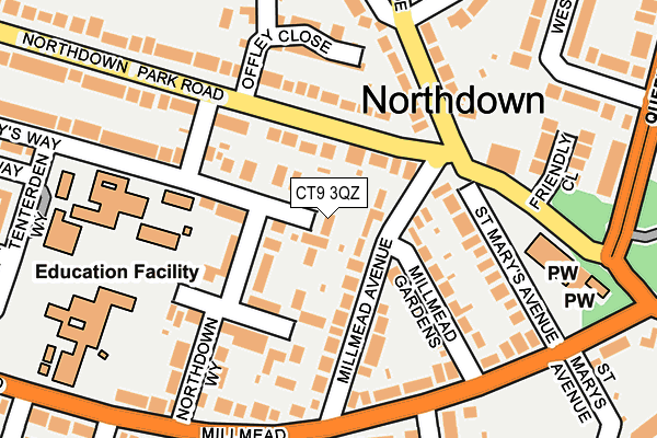 CT9 3QZ map - OS OpenMap – Local (Ordnance Survey)