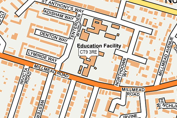 CT9 3RE map - OS OpenMap – Local (Ordnance Survey) CT9 3RE map - OS OpenMap – Local (Ordnance Survey)