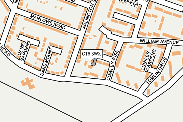CT9 3WX map - OS OpenMap – Local (Ordnance Survey) CT9 3WX map - OS OpenMap – Local (Ordnance Survey)
