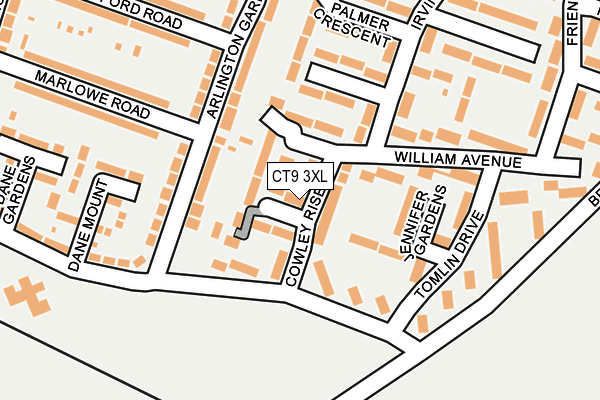CT9 3XL map - OS OpenMap – Local (Ordnance Survey) CT9 3XL map - OS OpenMap – Local (Ordnance Survey)