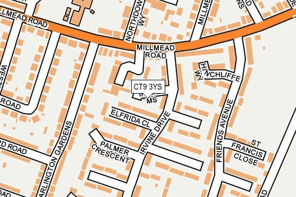 CT9 3YS map - OS OpenMap – Local (Ordnance Survey) CT9 3YS map - OS OpenMap – Local (Ordnance Survey)