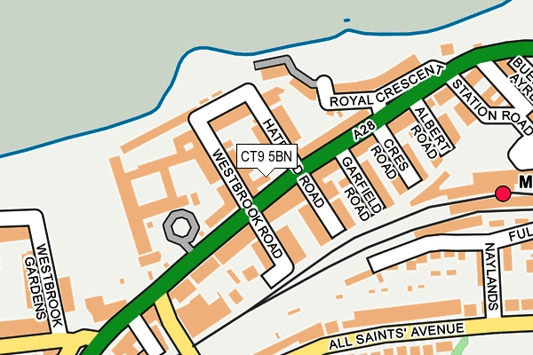 CT9 5BN map - OS OpenMap – Local (Ordnance Survey) CT9 5BN map - OS OpenMap – Local (Ordnance Survey)