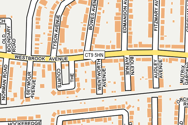 CT9 5HN map - OS OpenMap – Local (Ordnance Survey) CT9 5HN map - OS OpenMap – Local (Ordnance Survey)