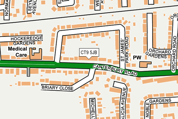CT9 5JB map - OS OpenMap – Local (Ordnance Survey) CT9 5JB map - OS OpenMap – Local (Ordnance Survey)