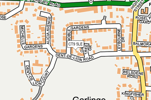 CT9 5LE map - OS OpenMap – Local (Ordnance Survey) CT9 5LE map - OS OpenMap – Local (Ordnance Survey)