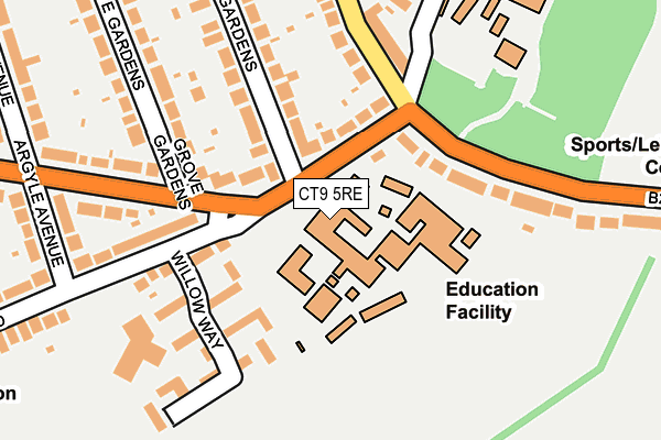CT9 5RE map - OS OpenMap – Local (Ordnance Survey) CT9 5RE map - OS OpenMap – Local (Ordnance Survey)