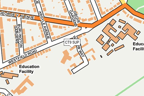 CT9 5UP map - OS OpenMap – Local (Ordnance Survey) CT9 5UP map - OS OpenMap – Local (Ordnance Survey)