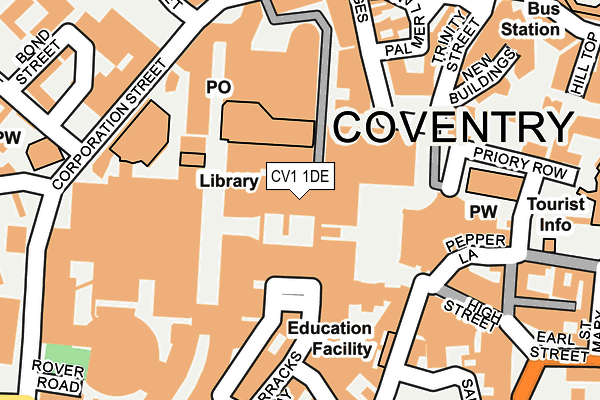 CV1 1DE map - OS OpenMap – Local (Ordnance Survey) CV1 1DE map - OS OpenMap – Local (Ordnance Survey)