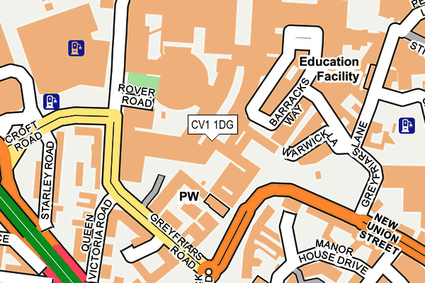 CV1 1DG map - OS OpenMap – Local (Ordnance Survey) CV1 1DG map - OS OpenMap – Local (Ordnance Survey)