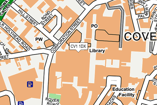 CV1 1DX map - OS OpenMap – Local (Ordnance Survey) CV1 1DX map - OS OpenMap – Local (Ordnance Survey)