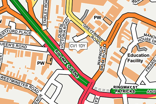 CV1 1DY map - OS OpenMap – Local (Ordnance Survey) CV1 1DY map - OS OpenMap – Local (Ordnance Survey)