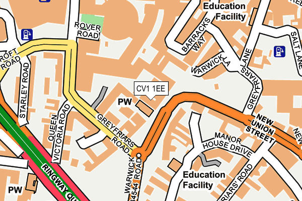 CV1 1EE map - OS OpenMap – Local (Ordnance Survey) CV1 1EE map - OS OpenMap – Local (Ordnance Survey)