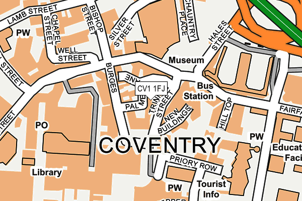 CV1 1FJ map - OS OpenMap – Local (Ordnance Survey) CV1 1FJ map - OS OpenMap – Local (Ordnance Survey)