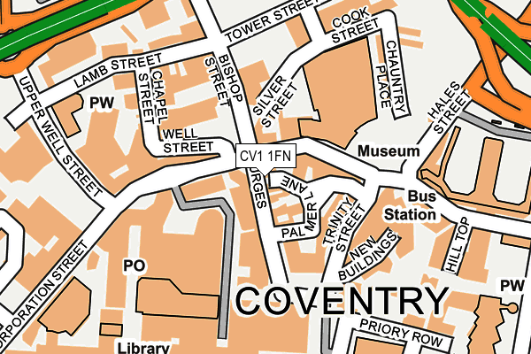CV1 1FN map - OS OpenMap – Local (Ordnance Survey) CV1 1FN map - OS OpenMap – Local (Ordnance Survey)