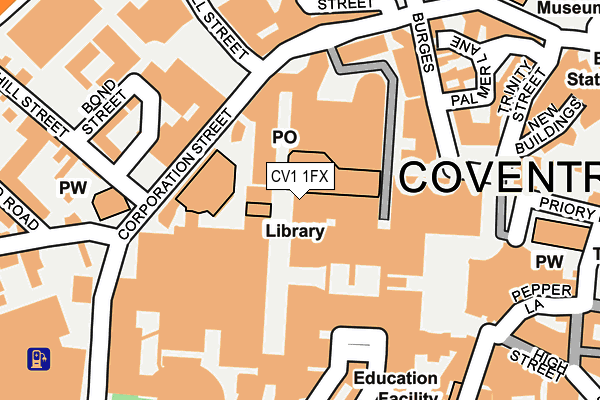 CV1 1FX map - OS OpenMap – Local (Ordnance Survey) CV1 1FX map - OS OpenMap – Local (Ordnance Survey)