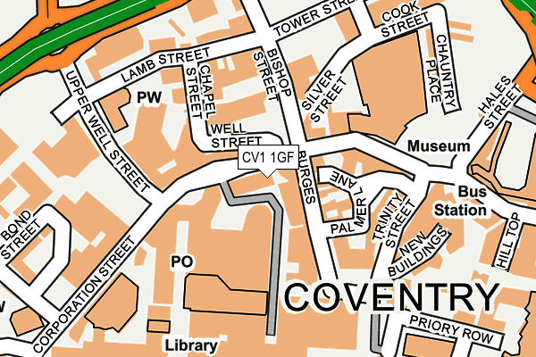CV1 1GF map - OS OpenMap – Local (Ordnance Survey) CV1 1GF map - OS OpenMap – Local (Ordnance Survey)