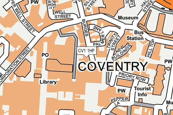 CV1 1HF map - OS OpenMap – Local (Ordnance Survey) CV1 1HF map - OS OpenMap – Local (Ordnance Survey)