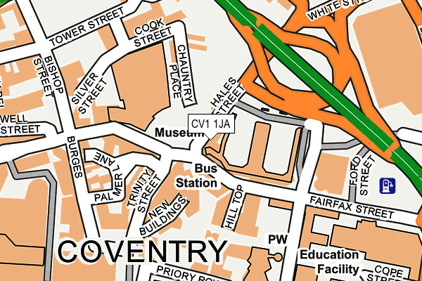 CV1 1JA map - OS OpenMap – Local (Ordnance Survey) CV1 1JA map - OS OpenMap – Local (Ordnance Survey)
