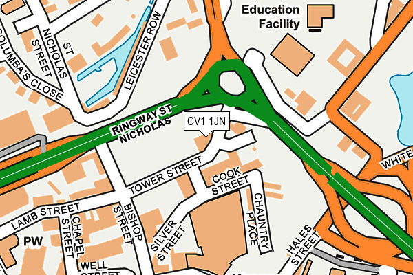 CV1 1JN map - OS OpenMap – Local (Ordnance Survey) CV1 1JN map - OS OpenMap – Local (Ordnance Survey)