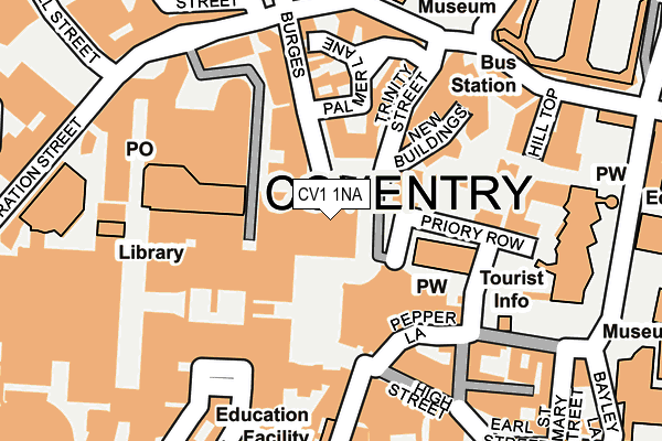 CV1 1NA map - OS OpenMap – Local (Ordnance Survey)