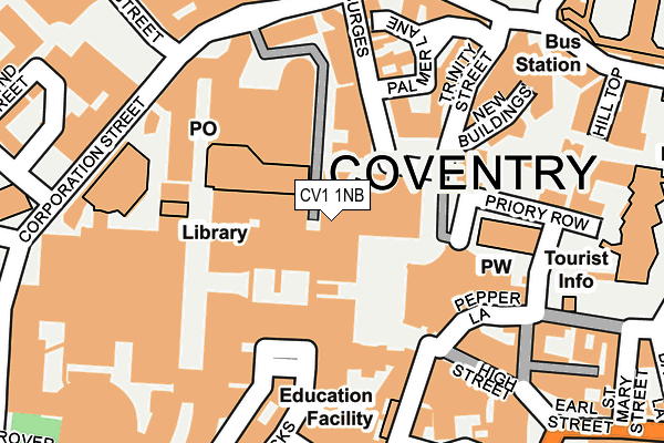 CV1 1NB map - OS OpenMap – Local (Ordnance Survey) CV1 1NB map - OS OpenMap – Local (Ordnance Survey)
